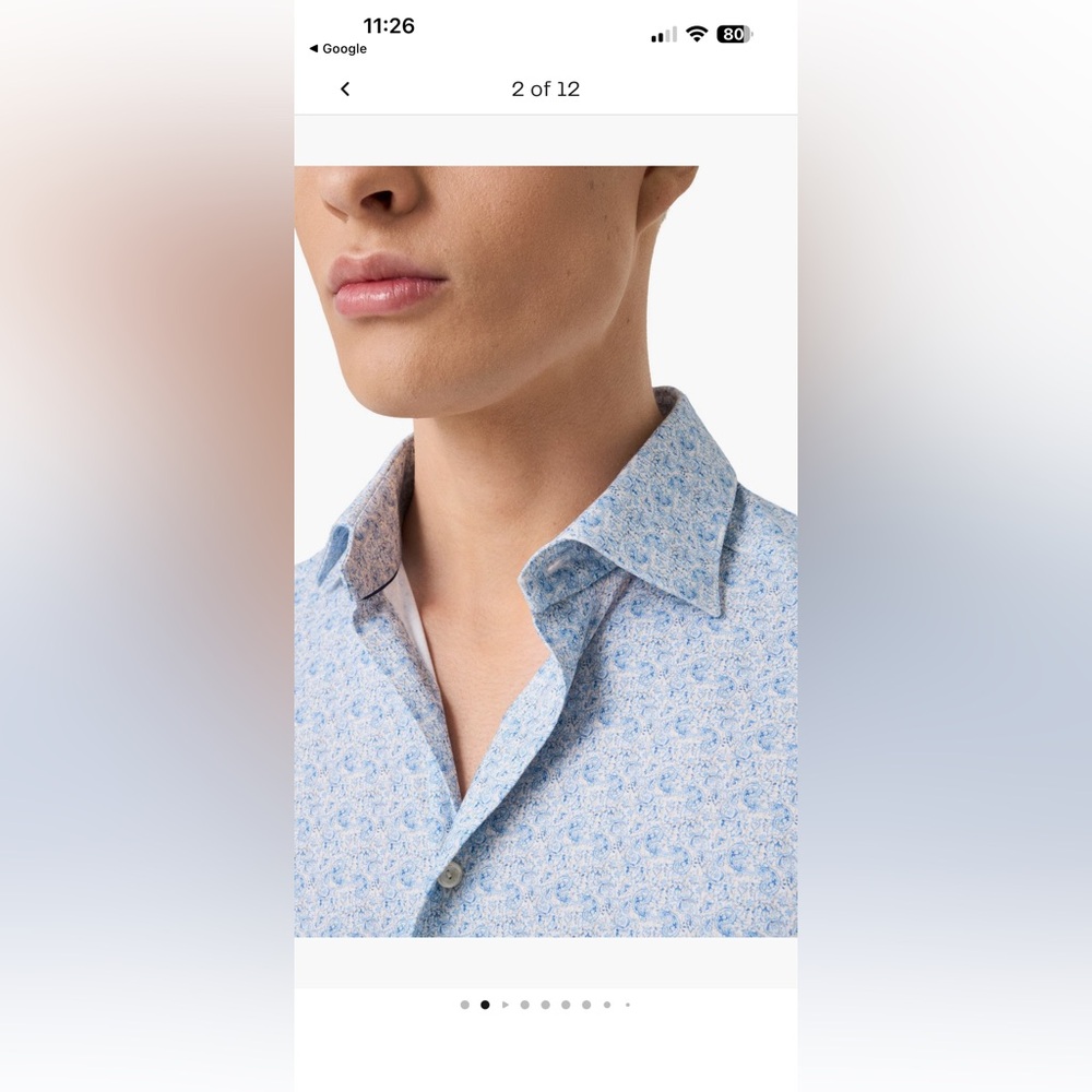 Eton Light Blue Paisley Button Down Shirt